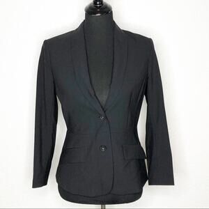 Theory Liv Tailor black wool button front blazer size 4